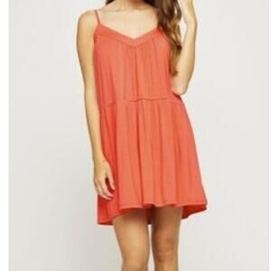 Gentle Fawn Womens Small Gemini Orange Pink Dress